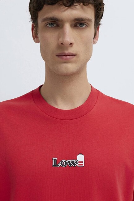 Erkek Low Battery Tişört 0613376-70428 Kırmızı - Thumbnail