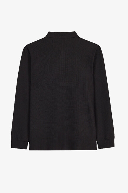 Erkek Ls Waffle Polo Tişört S2620148-3817 Siyah (2)