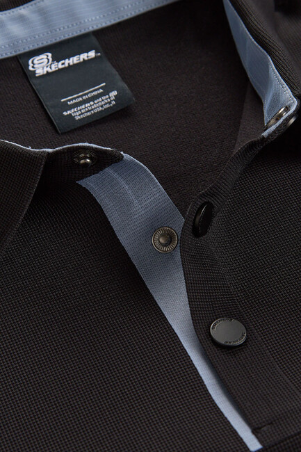 Erkek Ls Waffle Polo Tişört S2620148-3817 Siyah - Thumbnail