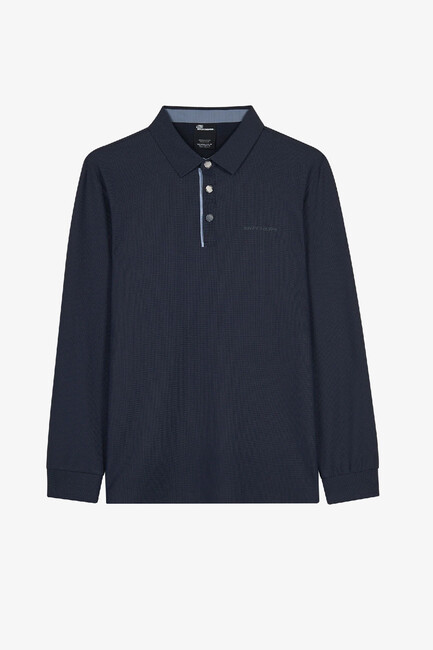 Erkek Ls Waffle Polo Tişört S2620148-4347 Lacivert (1)