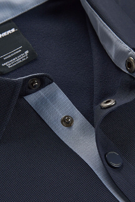 Erkek Ls Waffle Polo Tişört S2620148-4347 Lacivert - Thumbnail