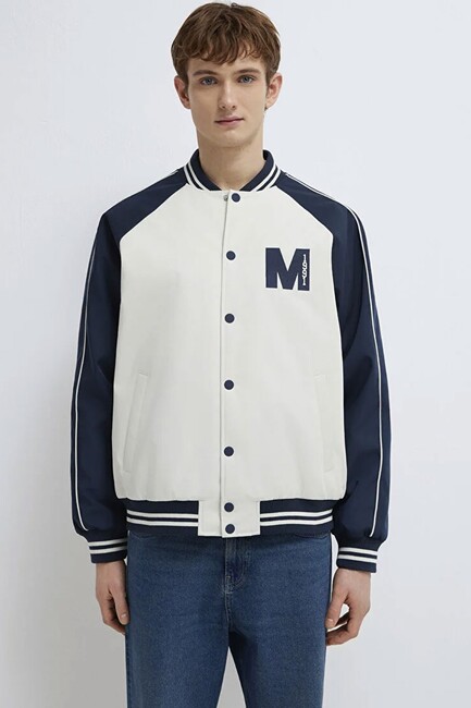 Erkek M Nakışlı Ceket 0110768-86412 Beyaz - Thumbnail