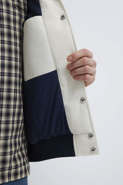 Erkek M Nakışlı Ceket 0110768-86412 Beyaz - Thumbnail