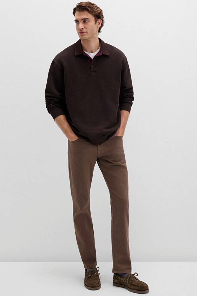 Erkek Marcus Renkli Denim Pantolon 0035190680 Kahve 