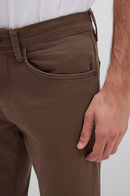 Erkek Marcus Renkli Denim Pantolon 0035190680 Kahve - Thumbnail