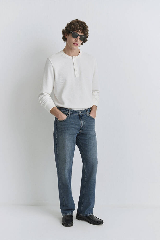 Erkek Marlon Classic Jean Pantolon 0019166-87850 Mavi 