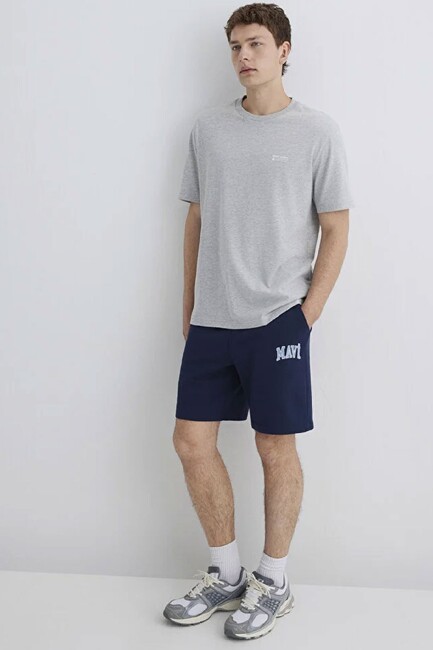 Erkek Mavi Baskılı Şort 0410224-70497 Lacivert (2)