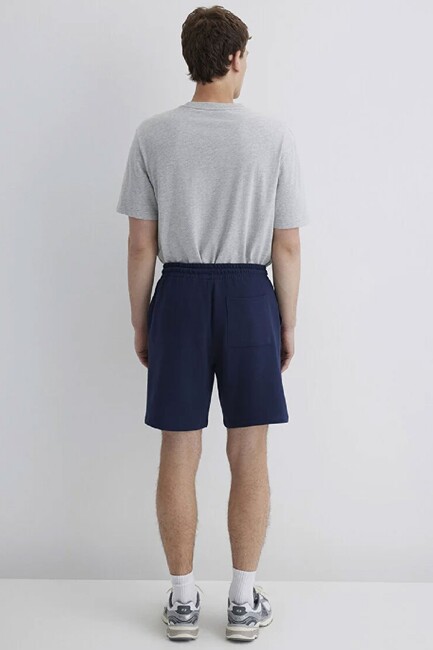 Erkek Mavi Baskılı Şort 0410224-70497 Lacivert - Thumbnail