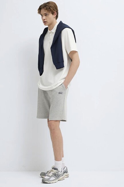 Erkek Mavi Baskılı Şort 0410224-80018 Gri (1)