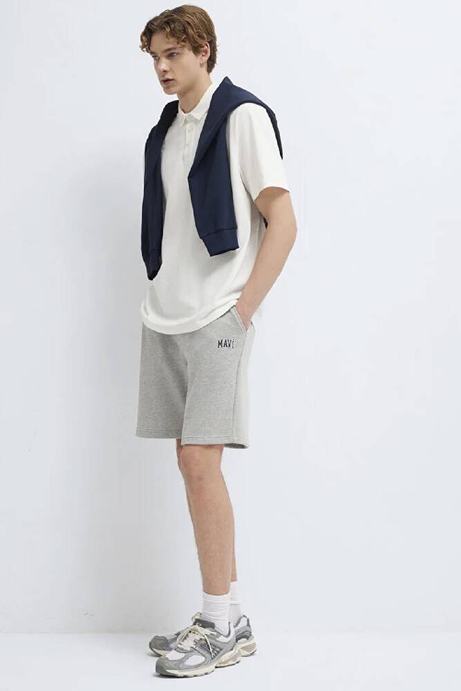 Erkek Mavi Baskılı Şort 0410224-80018 Gri 