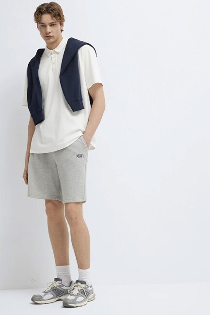 Erkek Mavi Baskılı Şort 0410224-80018 Gri (2)