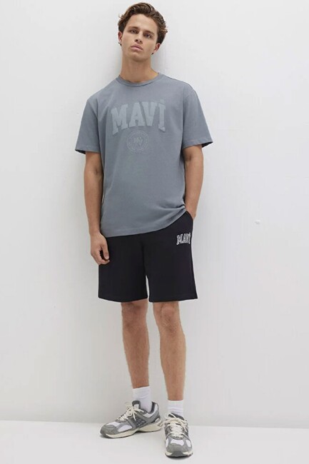 Erkek Mavi Baskılı Şort 0410224-900 Siyah (2)