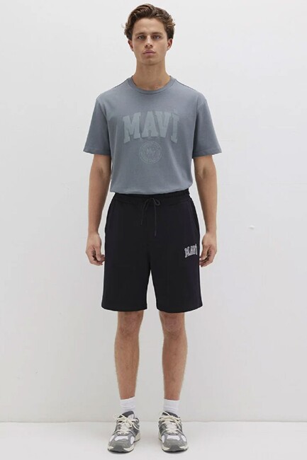 Erkek Mavi Baskılı Şort 0410224-900 Siyah (3)