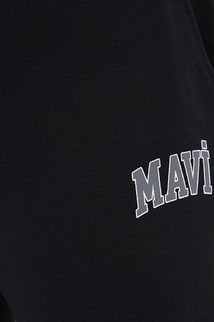 Erkek Mavi Baskılı Şort 0410224-900 Siyah - Thumbnail