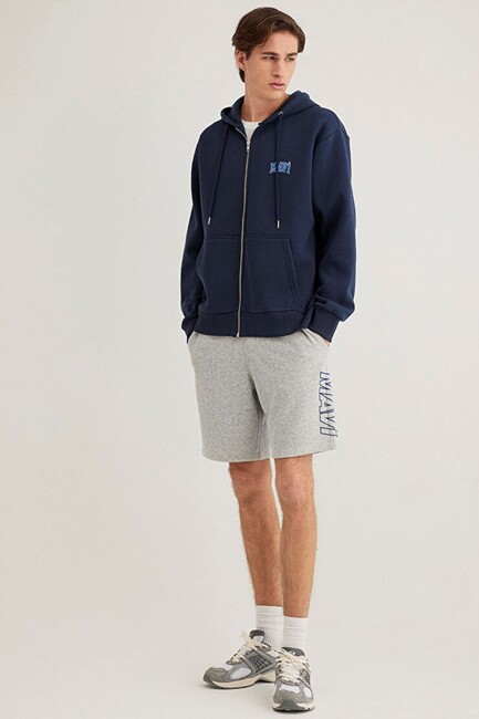 Erkek Mavi Baskılı Şort 0410225-80196 Gri (1)