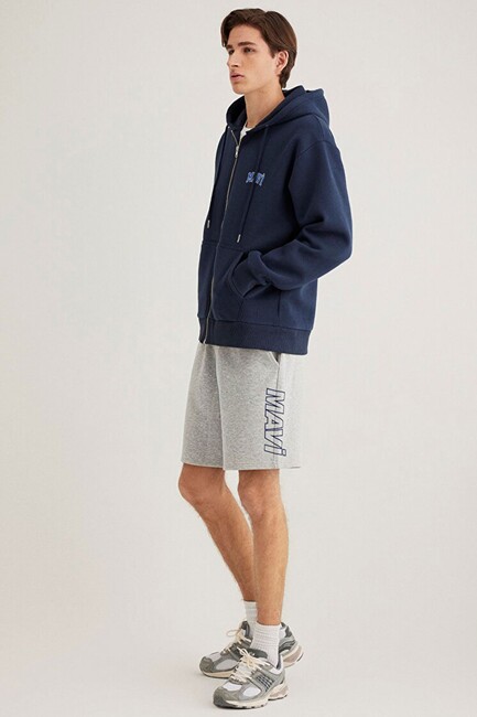 Erkek Mavi Baskılı Şort 0410225-80196 Gri (3)