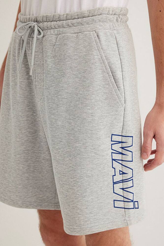 Erkek Mavi Baskılı Şort 0410225-80196 Gri 