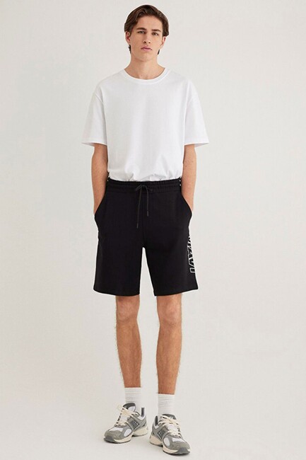 Erkek Mavi Baskılı Şort 0410225-900 Siyah (2)