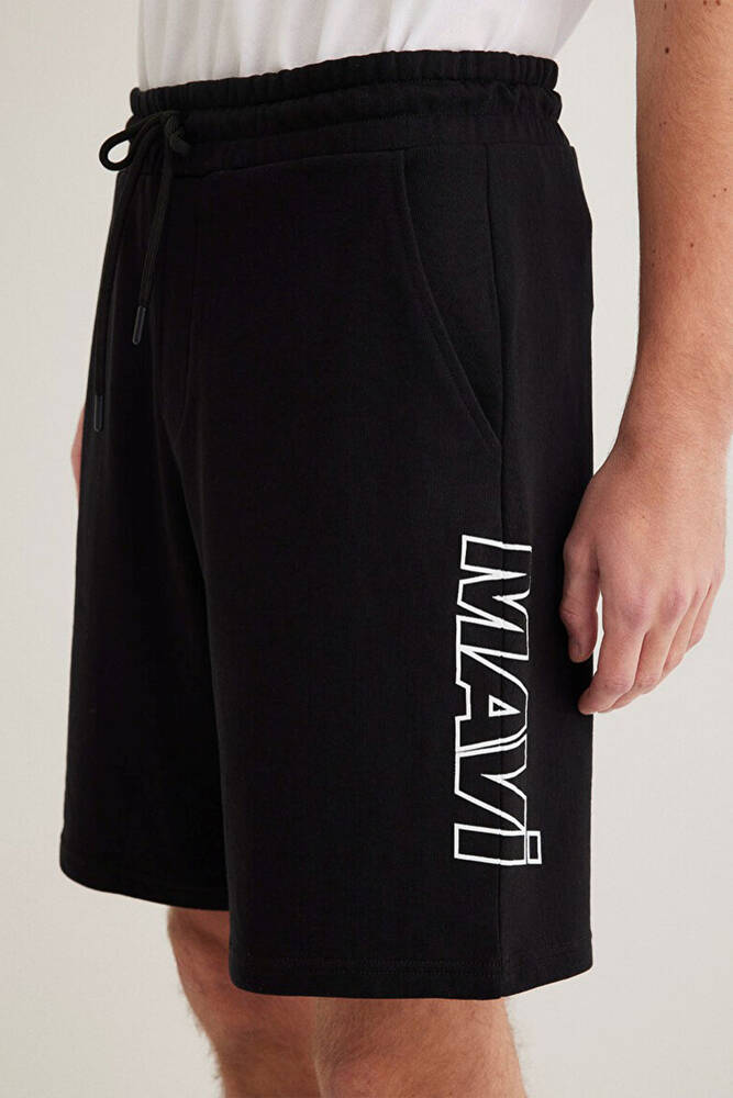 Erkek Mavi Baskılı Şort 0410225-900 Siyah 