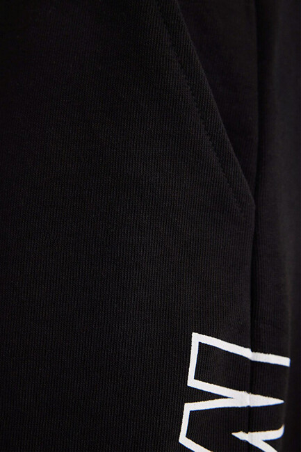 Erkek Mavi Baskılı Şort 0410225-900 Siyah - Thumbnail