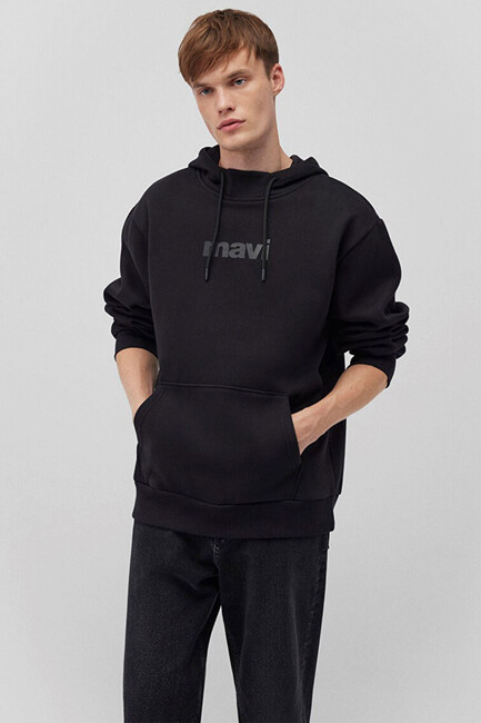 Erkek Mavi Baskılı Sweat 0610960-900 Siyah (2)