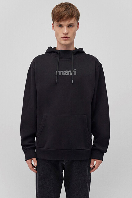 Erkek Mavi Baskılı Sweat 0610960-900 Siyah (3)