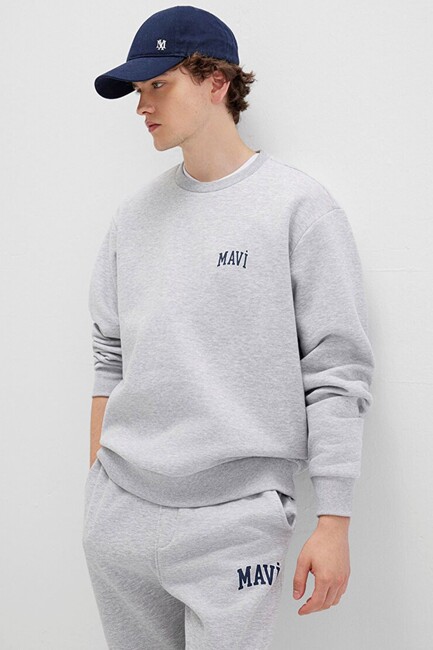Erkek Mavi Baskılı Sweat 0611716-80018 Gri (1)