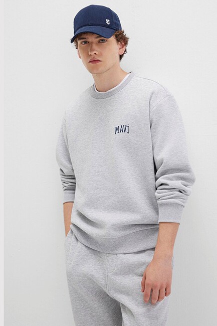 Erkek Mavi Baskılı Sweat 0611716-80018 Gri (2)