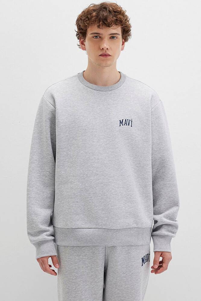 Erkek Mavi Baskılı Sweat 0611716-80018 Gri 