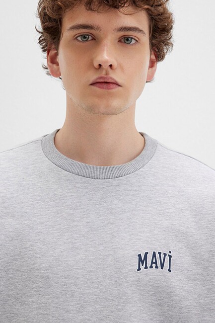 Erkek Mavi Baskılı Sweat 0611716-80018 Gri - Thumbnail