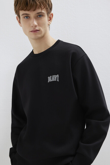 Erkek Mavi Baskılı Sweat 0611716-900 Siyah 