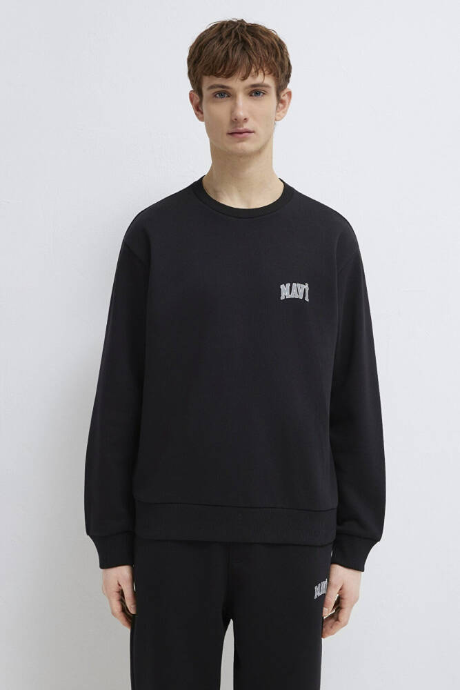 Erkek Mavi Baskılı Sweat 0611716-900 Siyah  - 3