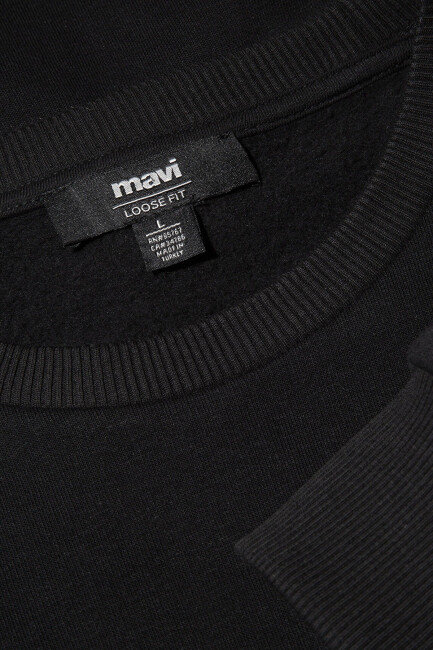 Erkek Mavi Baskılı Sweat 0611716-900 Siyah  - 7