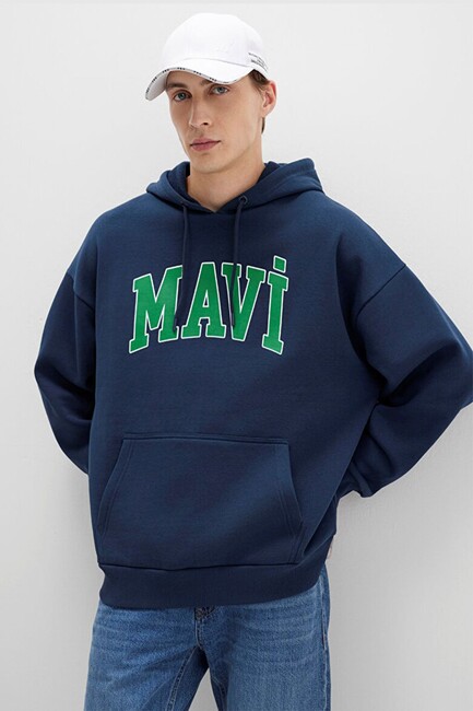 Erkek Mavi Baskılı Sweat 067149-29743 Lacivert (3)