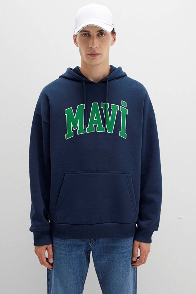 Erkek Mavi Baskılı Sweat 067149-29743 Lacivert 