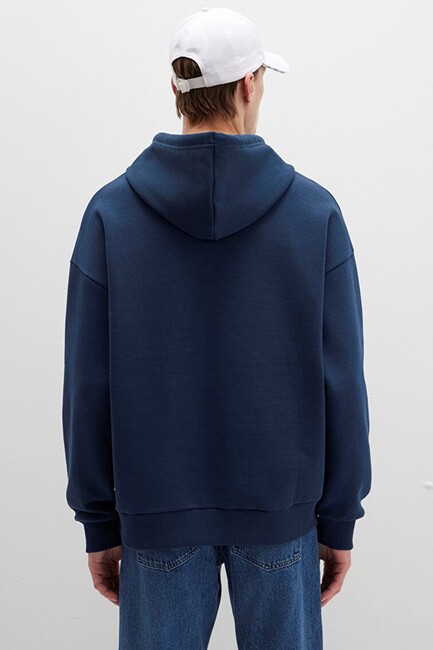 Erkek Mavi Baskılı Sweat 067149-29743 Lacivert - Thumbnail