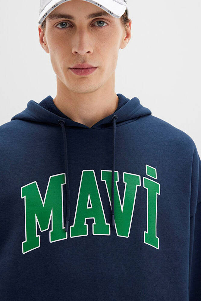 Erkek Mavi Baskılı Sweat 067149-29743 Lacivert 