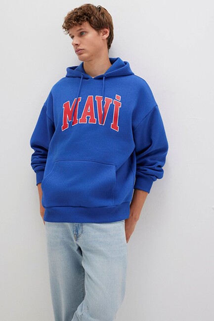 Erkek Mavi Baskılı Sweat 067149-70907 Mavi (1)