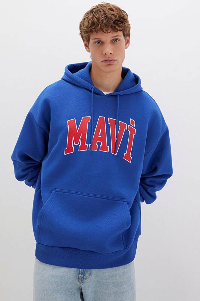 Erkek Mavi Baskılı Sweat 067149-70907 Mavi 