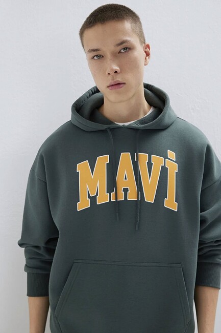 Erkek Mavi Baskılı Sweat 067149-71598 Yeşil (1)