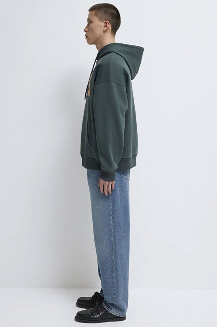 Erkek Mavi Baskılı Sweat 067149-71598 Yeşil - Thumbnail