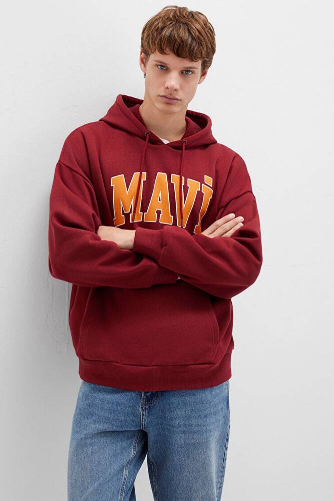Erkek Mavi Baskılı Sweat 067149-85493 Bordo 