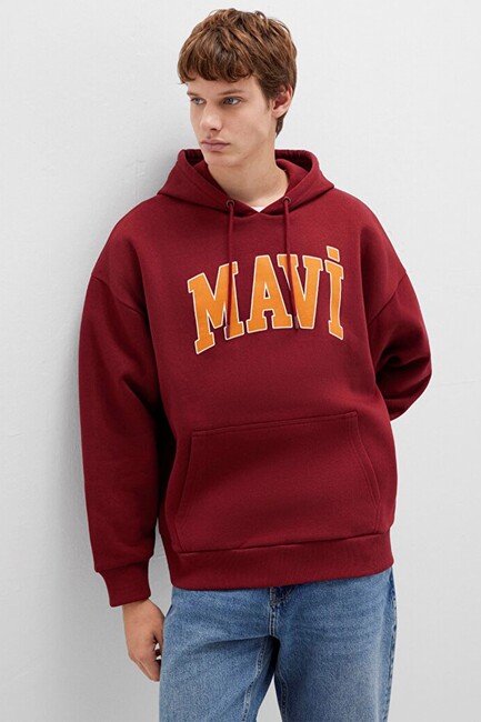 Erkek Mavi Baskılı Sweat 067149-85493 Bordo (3)
