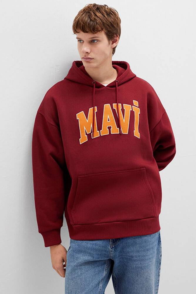 Erkek Mavi Baskılı Sweat 067149-85493 Bordo 