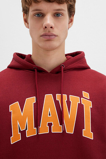 Erkek Mavi Baskılı Sweat 067149-85493 Bordo - Thumbnail