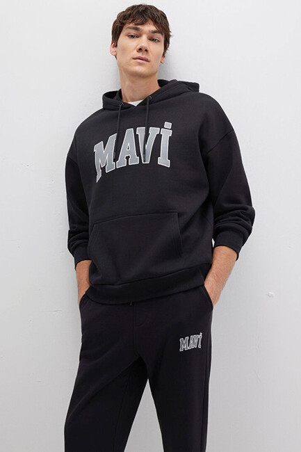 Erkek Mavi Baskılı Sweat 067149-902 Siyah (3)