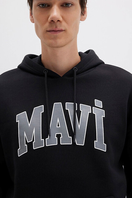 Erkek Mavi Baskılı Sweat 067149-902 Siyah - Thumbnail