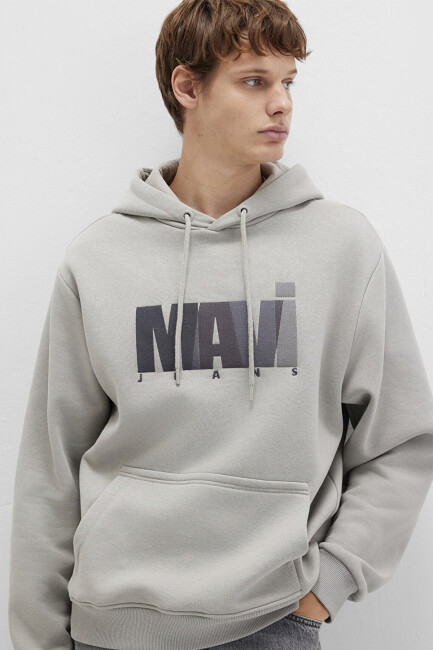 Erkek Mavi Baskılı Sweat 0S10199-70093 Gri 
