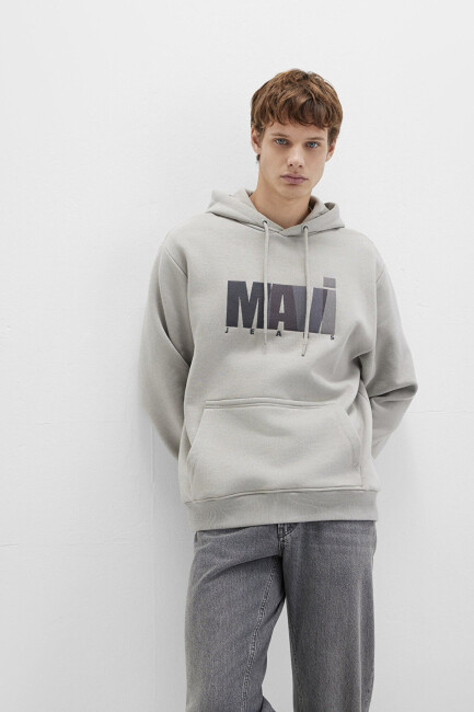 Erkek Mavi Baskılı Sweat 0S10199-70093 Gri  (1)