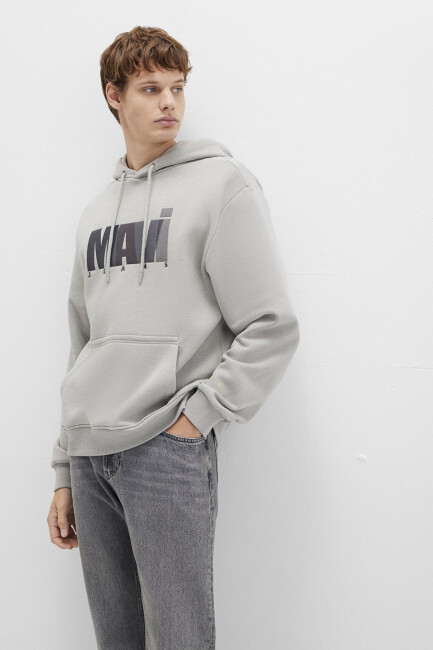Erkek Mavi Baskılı Sweat 0S10199-70093 Gri  (2)